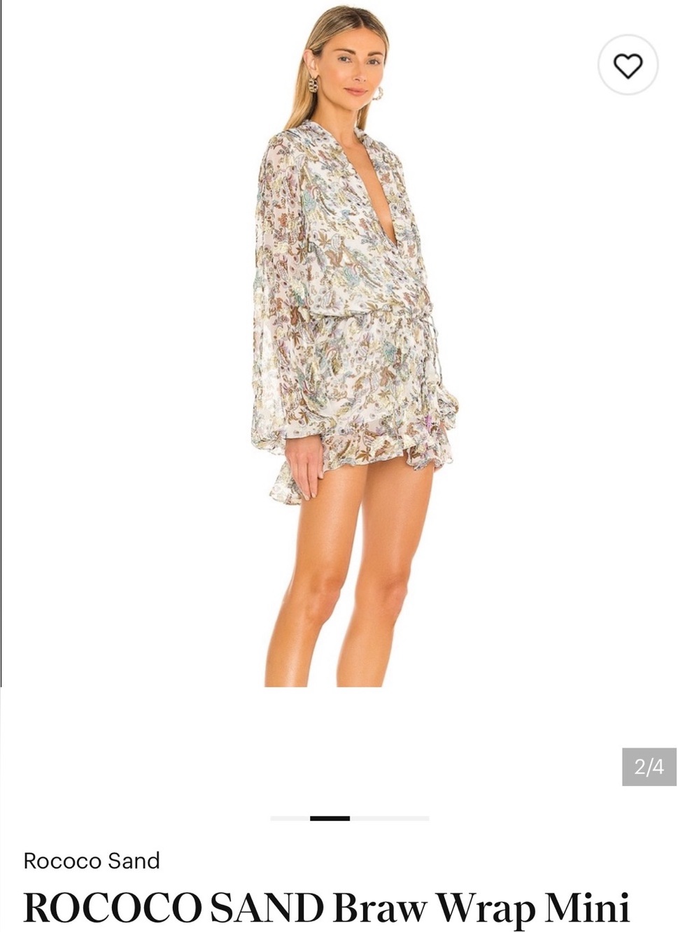 Rococo Sand Sheer Floral Wrap Mini in Pastel Hues